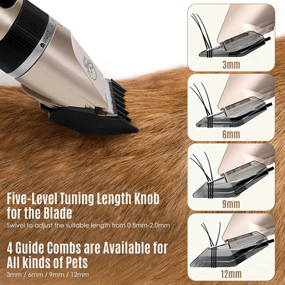 Professional Cordless Dog Grooming Kit with Quiet Electric Clippers for Pets