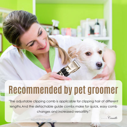 Professional Cordless Dog Grooming Kit with Quiet Electric Clippers for Pets