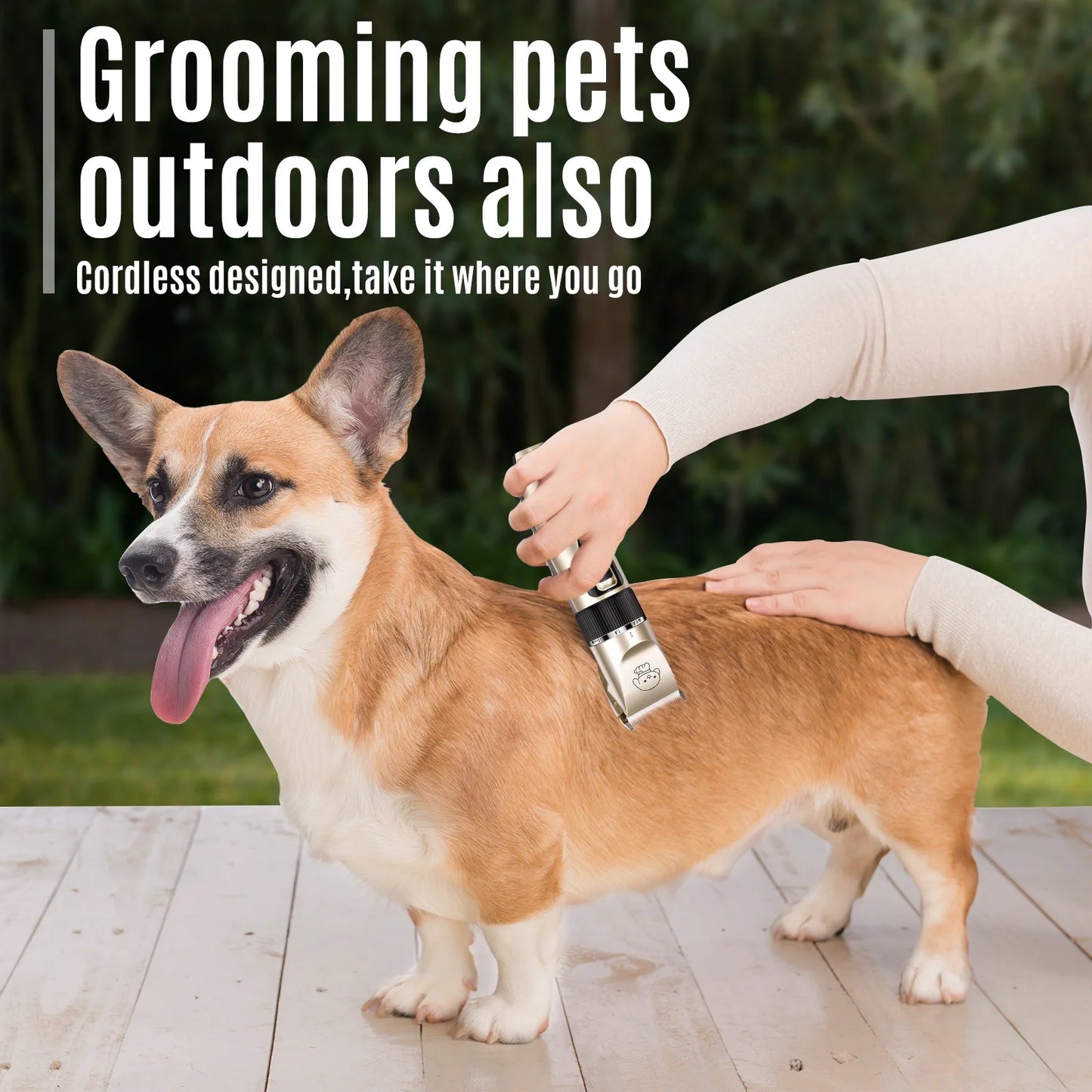Professional Cordless Dog Grooming Kit with Quiet Electric Clippers for Pets