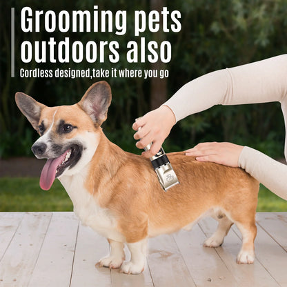 Professional Cordless Dog Grooming Kit with Quiet Electric Clippers for Pets