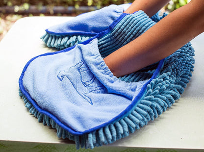 Ultra Absorbent Microfiber Dog Bath Towel - Extra Large 35x15 with Comfortable Hand Pockets for Indoor and Outdoor Use - Durable and Machine Washable