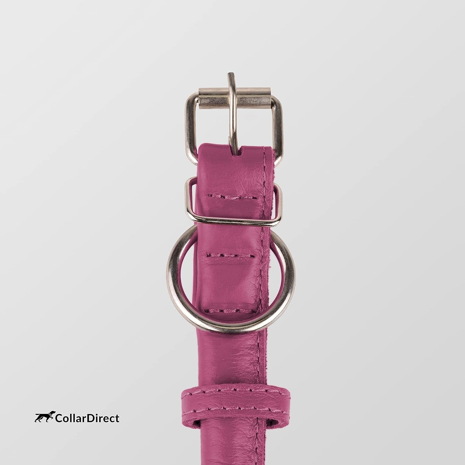 Handmade Soft Padded Rolled Leather Dog Collar for Small to Large Dogs and Cats, Available in Black, Pink, Red, Purple, and Blue (Total Length 9", Pink)