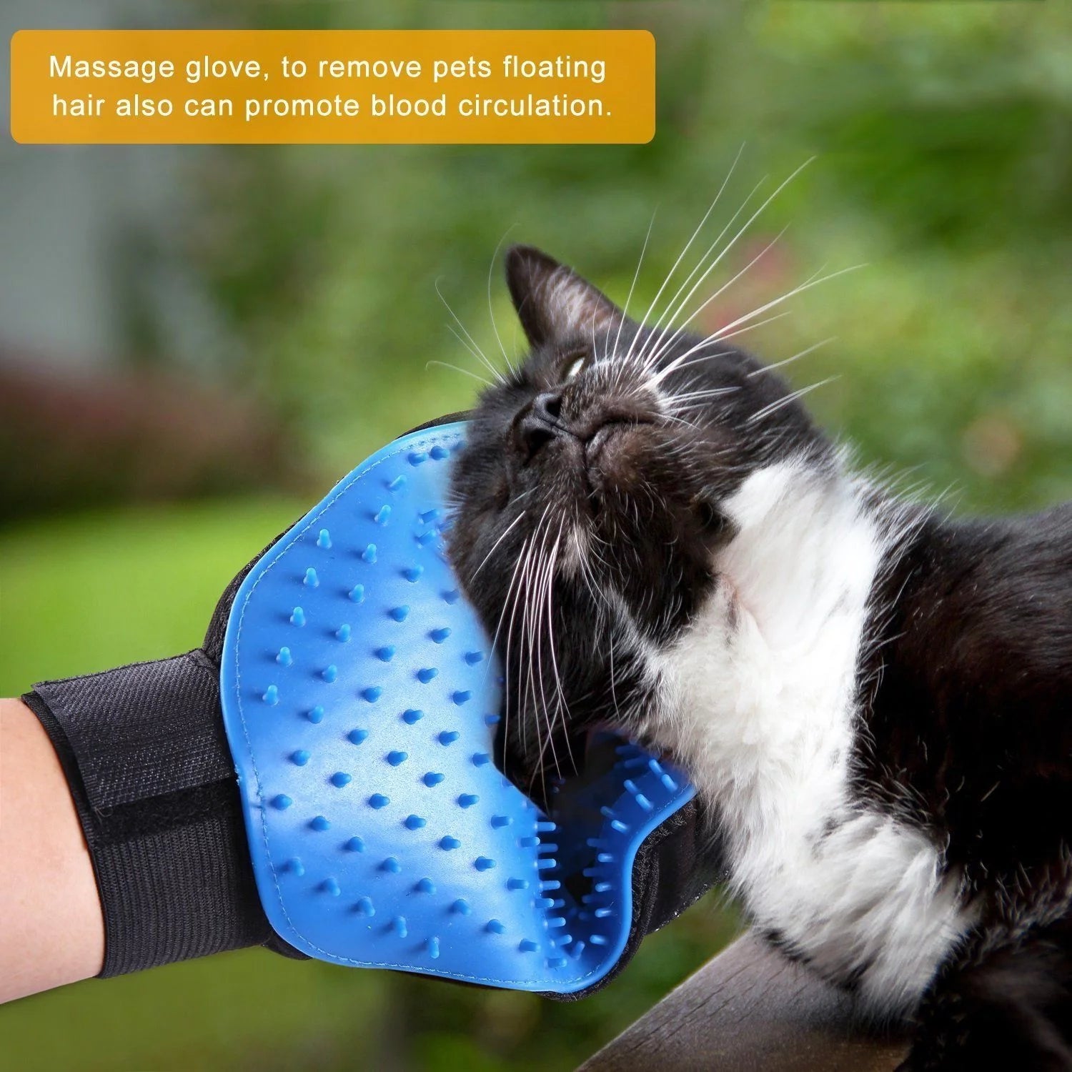 Professional Pet Grooming Gloves for Dogs and Cats - Hair Removal and Deshedding Mitts (1 Pair, Blue)